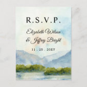 Rustisch Waterverf bergmeer winter RSVP Uitnodiging Briefkaart (Voorkant)