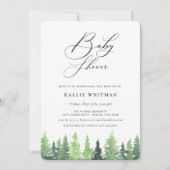 Rustisch Waterverf Forest Baby shower Kaart (Voorkant)