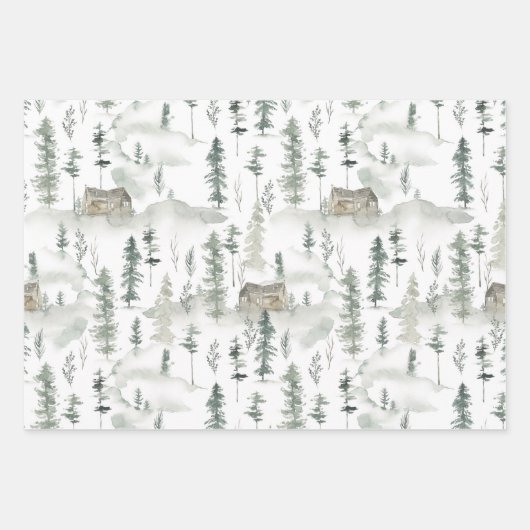 Rustisch Waterverf Land met naam Inpakpapier Vel (Voorkant 2)