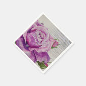 Rustisch Waterverf Paars Roos Servet (Hoek)