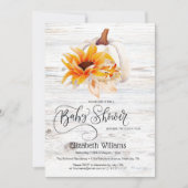 Rustisch Waterverf  Pumpkin Baby shower Kaart (Voorkant)