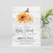 Rustisch Waterverf  Pumpkin Baby shower Kaart (Staand voorkant)