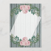 Rustisch Waterverf Roos en Grieks bruiloft Menu (Achterkant)