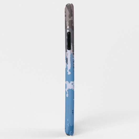 Rustisch Weathered/ Bruin Blauw Case-Mate iPhone Case (Achterkant/rechts)