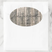 Rustisch Weathered Wood Ovale Sticker (Tas)