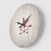 Rustisch weerventilator (rood) grote klok (Hoek)