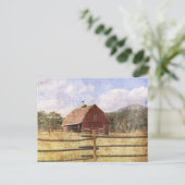 Rustisch Western Boerderij Primitief Rode Barn Briefkaart (Staand voorkant)