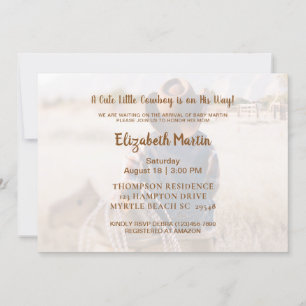 Rustisch Western Cowboy Baby shower Kaart