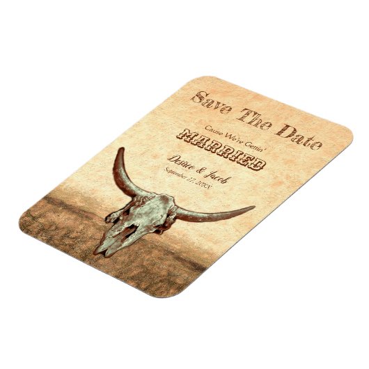 Rustisch Western land beige sparen de datum Magneet (Linkerzijde)