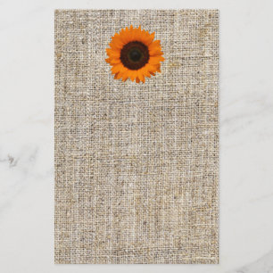 Rustisch Western land Burlap Sunflower Wedding Briefpapier