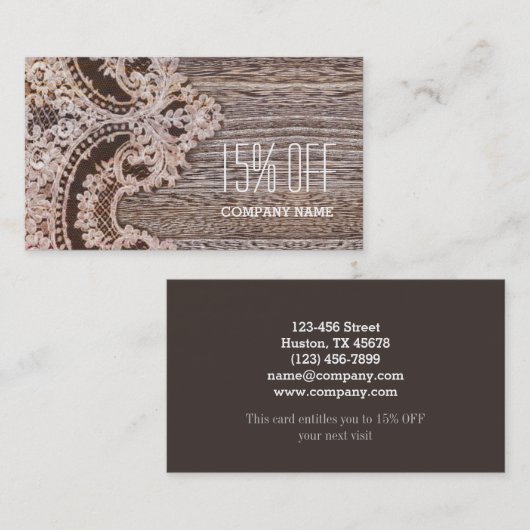  rustisch western land - kanaalschuur - hout visitekaartje (Voorkant / Achterkant)