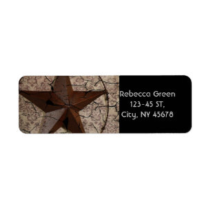 Rustisch Western land Primitief Texas Star Etiket