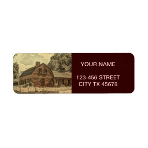 Rustisch Western landenboerderij Chic Red Barn Etiket