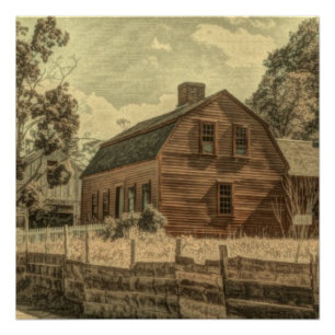 Rustisch Western landenboerderij Chic Red Barn Perfect Poster