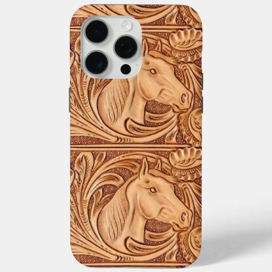 Rustisch western landleder paardenpaard Case-Mate iPhone case (Achterkant)