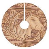 Rustisch western landleder paardenpaard kerstboom rok (Voorkant)