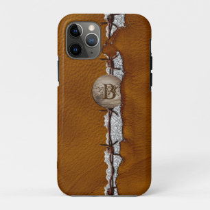 Rustisch western leer prikkeldraad gedecoreerd met iPhone 11 pro hoesje
