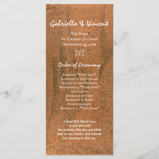 Rustisch Western weddenschap tussen landen Programma (Achterkant)