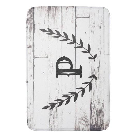 Rustisch White Wood Shabby Chic Laurel Land Badmat (Voorkant Verticaal)