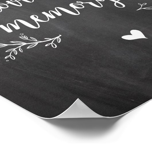 Rustisch wijnsteenbord in liefhebbende herinnering poster (Hoek)