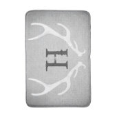 Rustisch Wit en Grijs Der Antlers Burlap Land Badmat (Voorkant Verticaal)