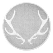 Rustisch Wit en Grijs Der Antlers Burlap Land Keramische Knop (Voorkant)