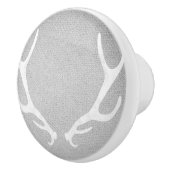 Rustisch Wit en Grijs Der Antlers Burlap Land Keramische Knop (Rechts)