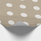 Rustisch wit flesje Burlap Polka dot Pattern Cadeaupapier (Hoek)