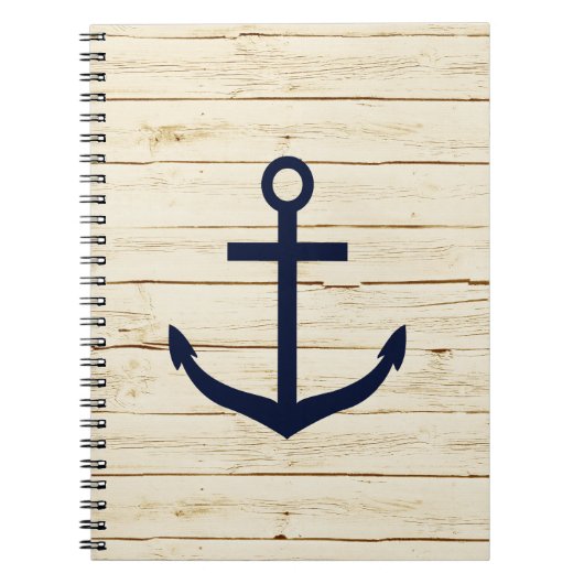 Rustisch wit hout met Anchor Notitieboek (Voorkant)