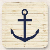 Rustisch wit hout met Anchor Onderzetter (Voorkant)