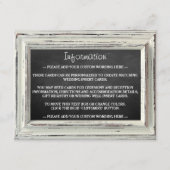 Rustisch wit Lijst en Chalkboard Wedding Collectie Informatiekaartje (Voorkant)