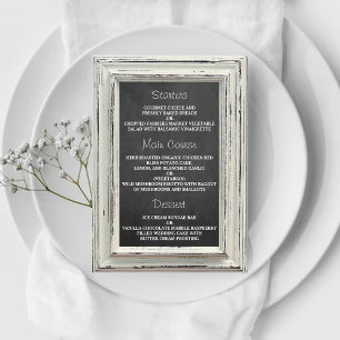 Rustisch wit Lijst en Chalkboard Wedding Collectie Menu
