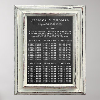 Rustisch wit Lijst en Chalkboard Wedding Collectie Poster
