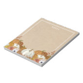 Rustisch wit Oranje pompoenpaneel Notitieblok (Gedraaid)