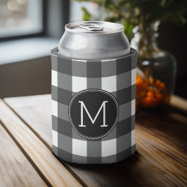 Rustisch wit zwart buffelmonogram blikjeskoeler