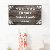 Rustisch  Wood Country Weddenschap Welkom Spandoek (Insitu)