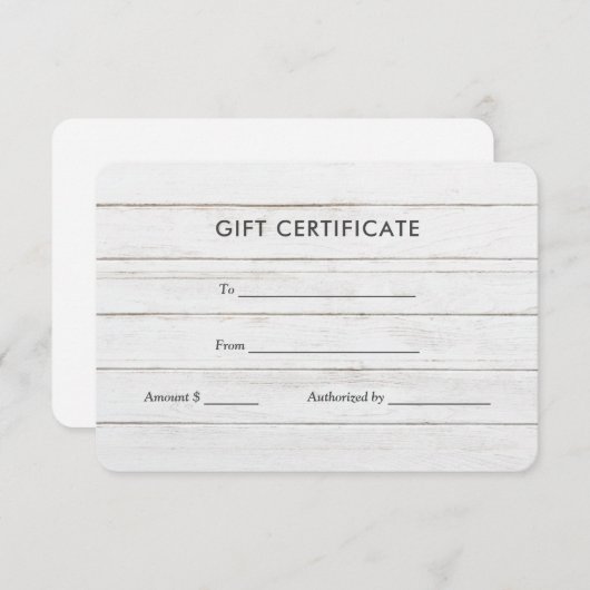 Rustisch Wood Land | Cadeaubon (Voorkant / Achterkant)