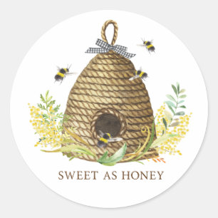 Rustisch zoet als honingbijenkooiglas ronde sticker