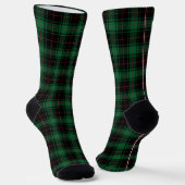 Rustisch zwart-groen rood tartan-patroon sokken (Gebogen)