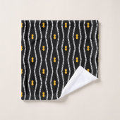 Rustisch zwart-wit en geel proefontwerp bad handdoek (Wasdoekje)