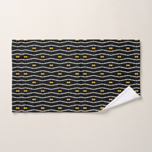 Rustisch zwart-wit en geel proefontwerp bad handdoek (Handdoek)