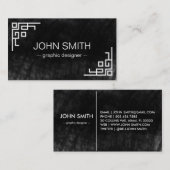 Rustisch  zwart-witbord grafisch visitekaartje (Voorkant / Achterkant)