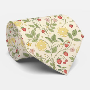 Rustische aardbei en citrus aardse patroon stropdas