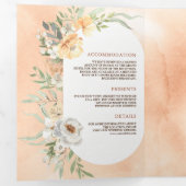 Rustische aardezaffe Waterverf Perzische bruiloft Drieluik Uitnodiging (Binnenzijde eerst)