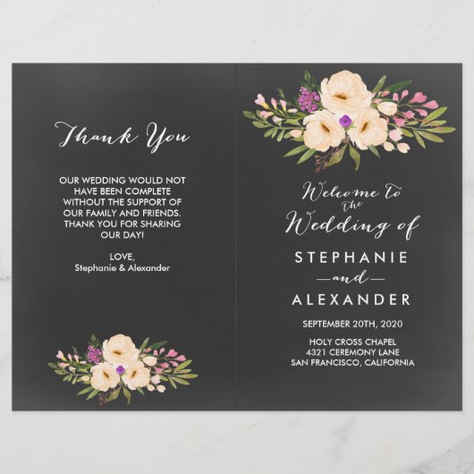 Rustische Anemones Chalkboard (Voorkant)