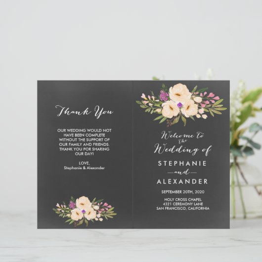 Rustische Anemones Chalkboard (Staand voorkant)