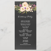 Rustische Anemones Chalkboard Programma (Achterkant)