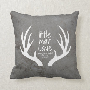 Rustische babyjongen nursery hertenhoorns Little M Kussen