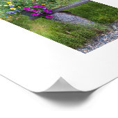 Rustische Bank En Bloembloempot Foto Poster (Hoek)