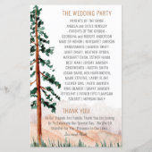 Rustische bergen Pine Trees Fog Wedding Programme (Achterkant)